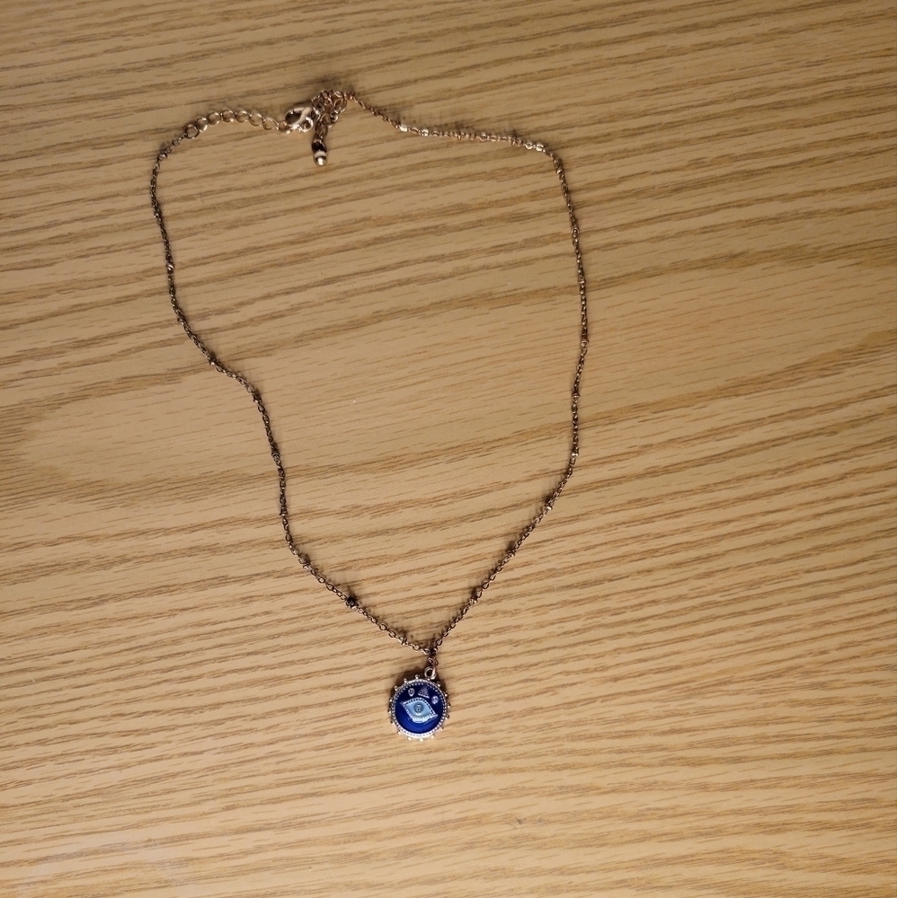 Evil Eye Blue Protection Pendant Necklace Charm - Like New